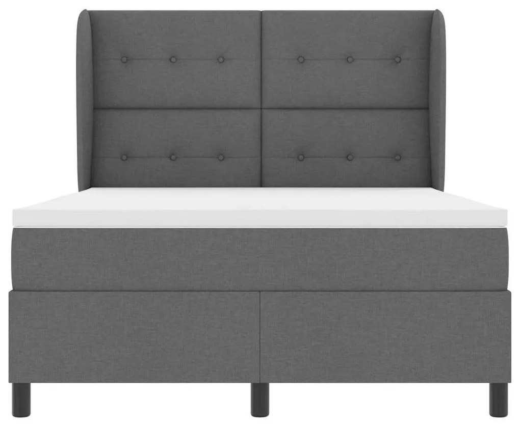 Cama box da com colchão - Cinza escuro, 160x200 cm, tecido