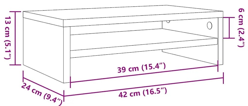 Suporte para monitor derivados de madeira branco brilhante