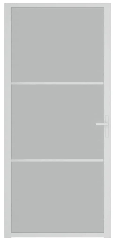 Porta de interior 93x201,5 cm vidro fosco e alumínio branco