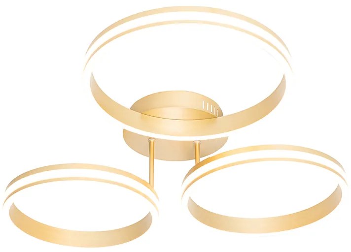 Candeeiro de teto em latão com LED regulável em 3 níveis 3 luzes - Navara Design