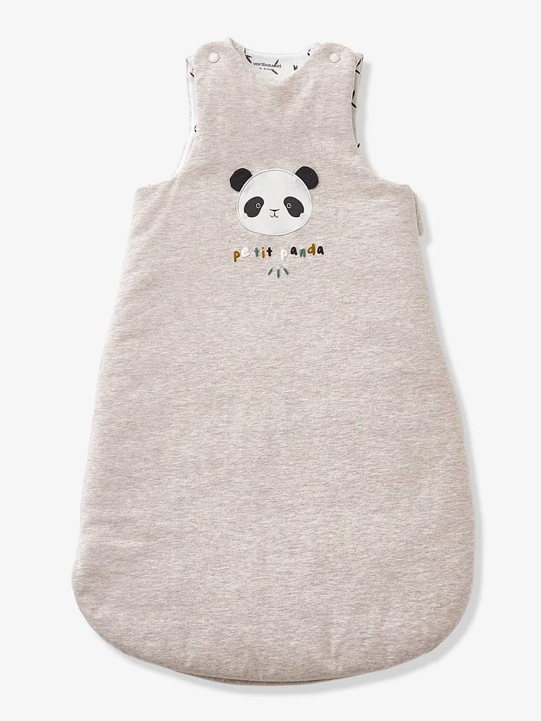 Saco de bebé sem mangas, tema Petit Panda cinzento medio mesclado