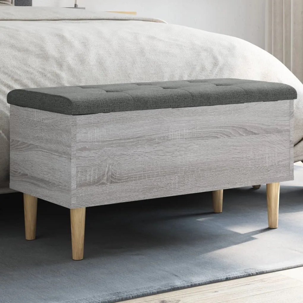 vidaXL Banco de arrumação 82x42x46cm derivados madeira cinzento sonoma