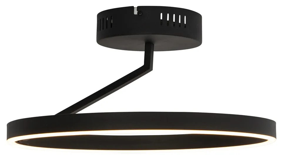 Candeeiro de teto design preto com LED regulável 3 passos - Anello Design