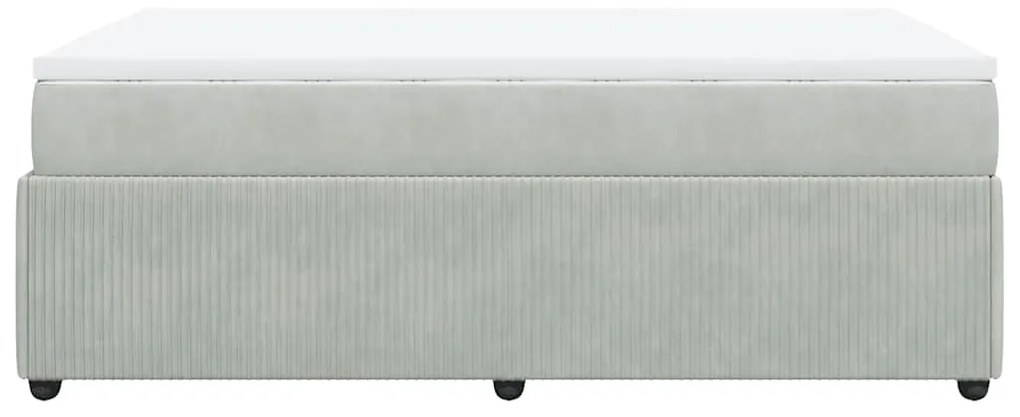 Cama boxspring c/ colchão 120x200 cm veludo cinzento-claro