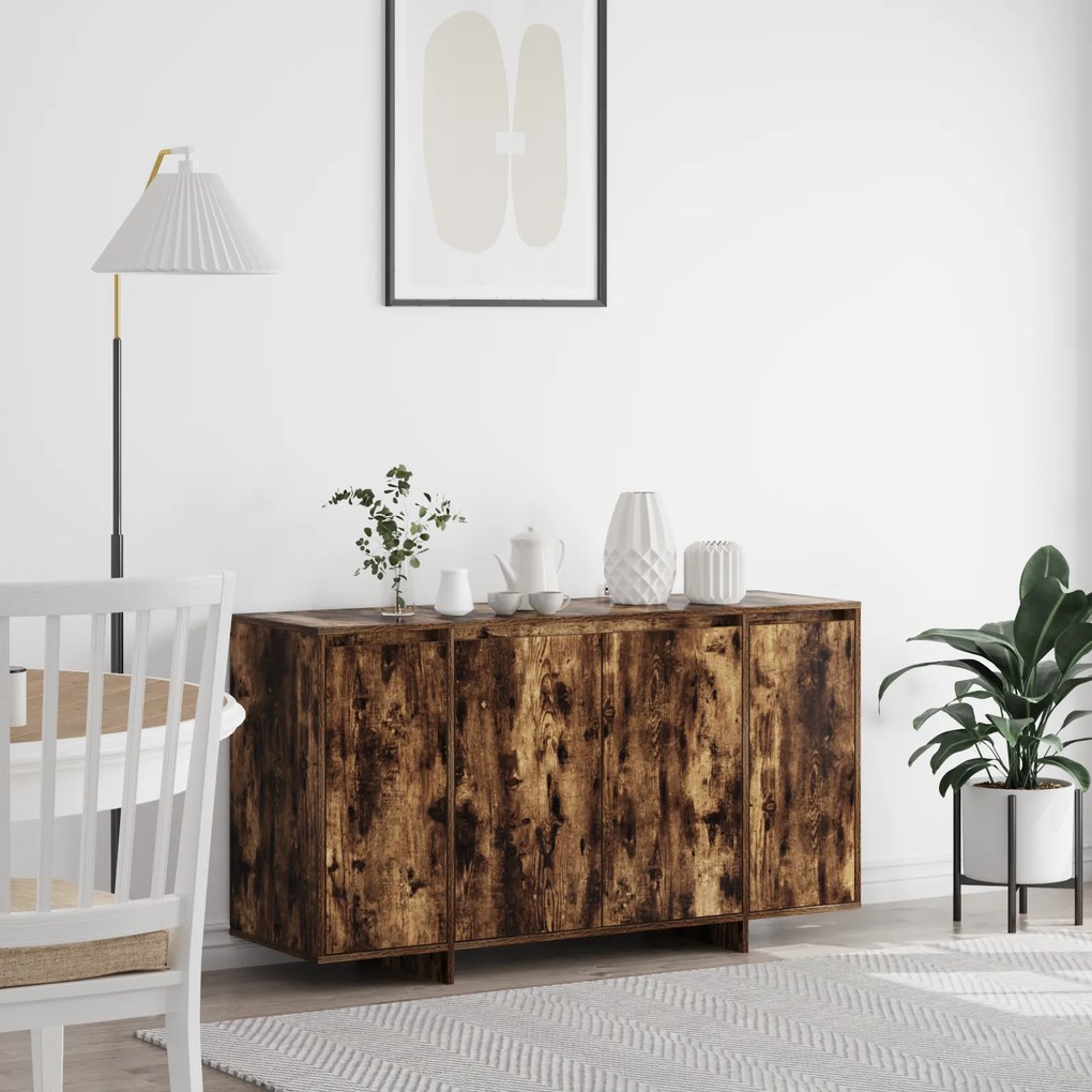 Buffet vidaXL Carvalho fumado Madeira 135 x 41 x 75 cm Armazenamento