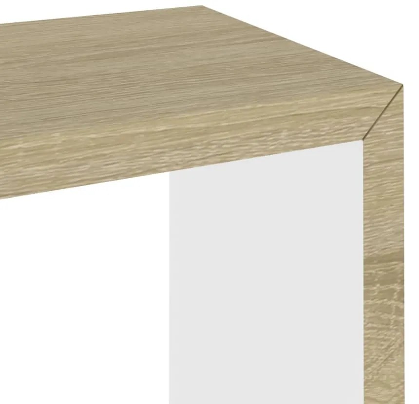 Prateleiras parede forma de cubo 3pcs cm branco/carvalho sonoma