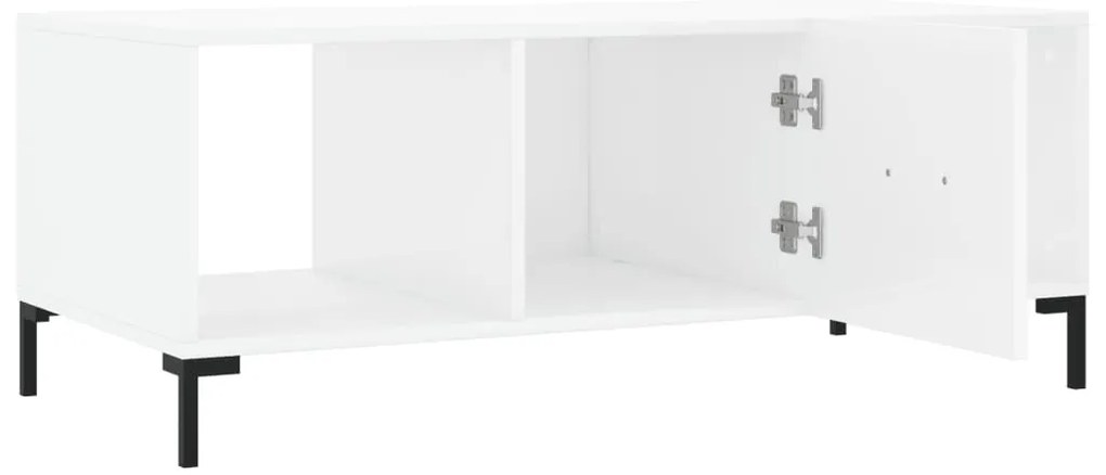 Mesa de centro 102x50x40 cm madeira processada branco brilhante