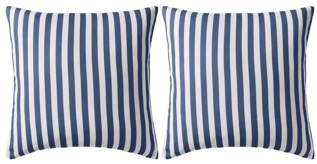 vidaXL Almofadas para exterior 2 pcs 45x45 cm riscas azul-marinho