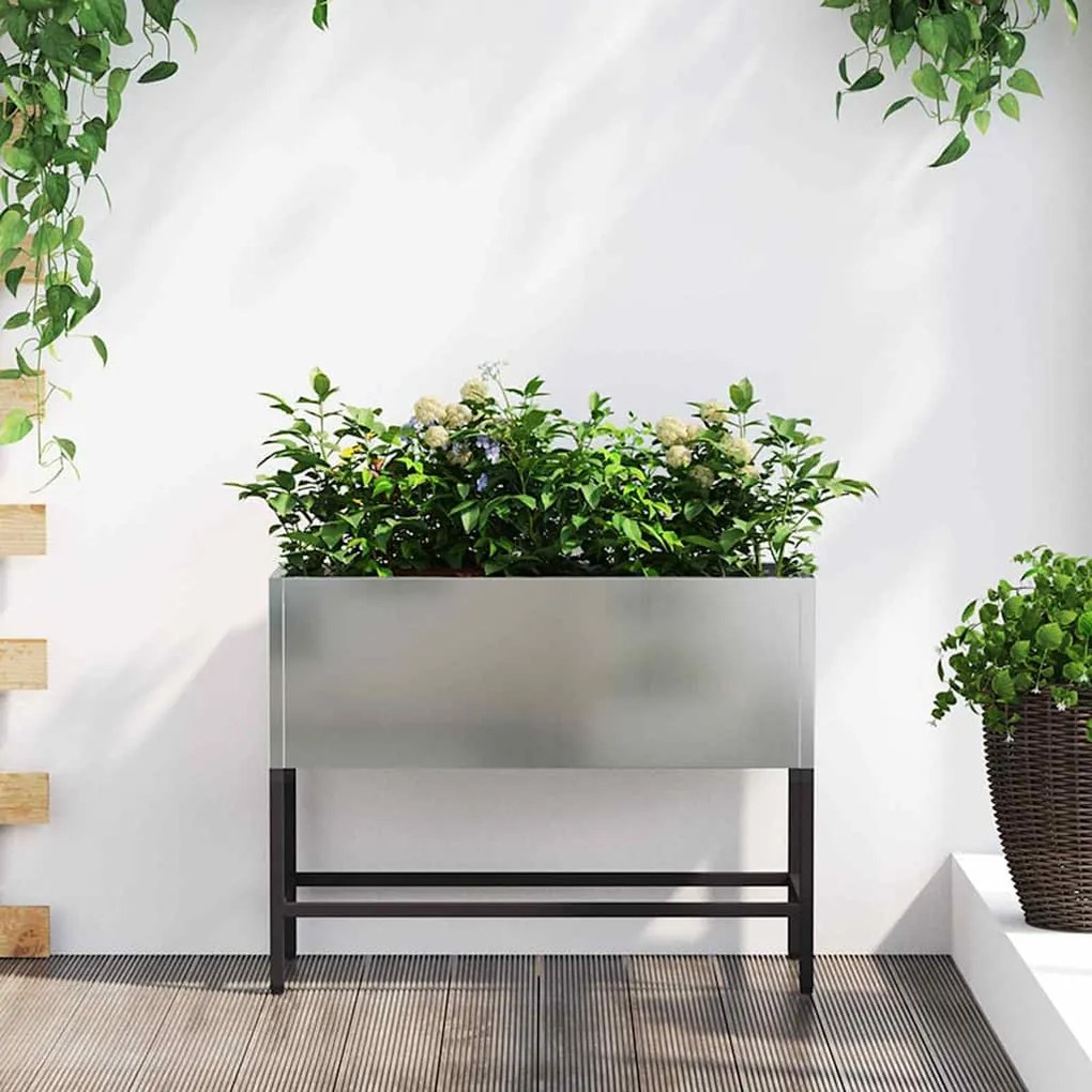 Jardineira Elevada vidaXL 60x26x45 cm Aço Galvanizado