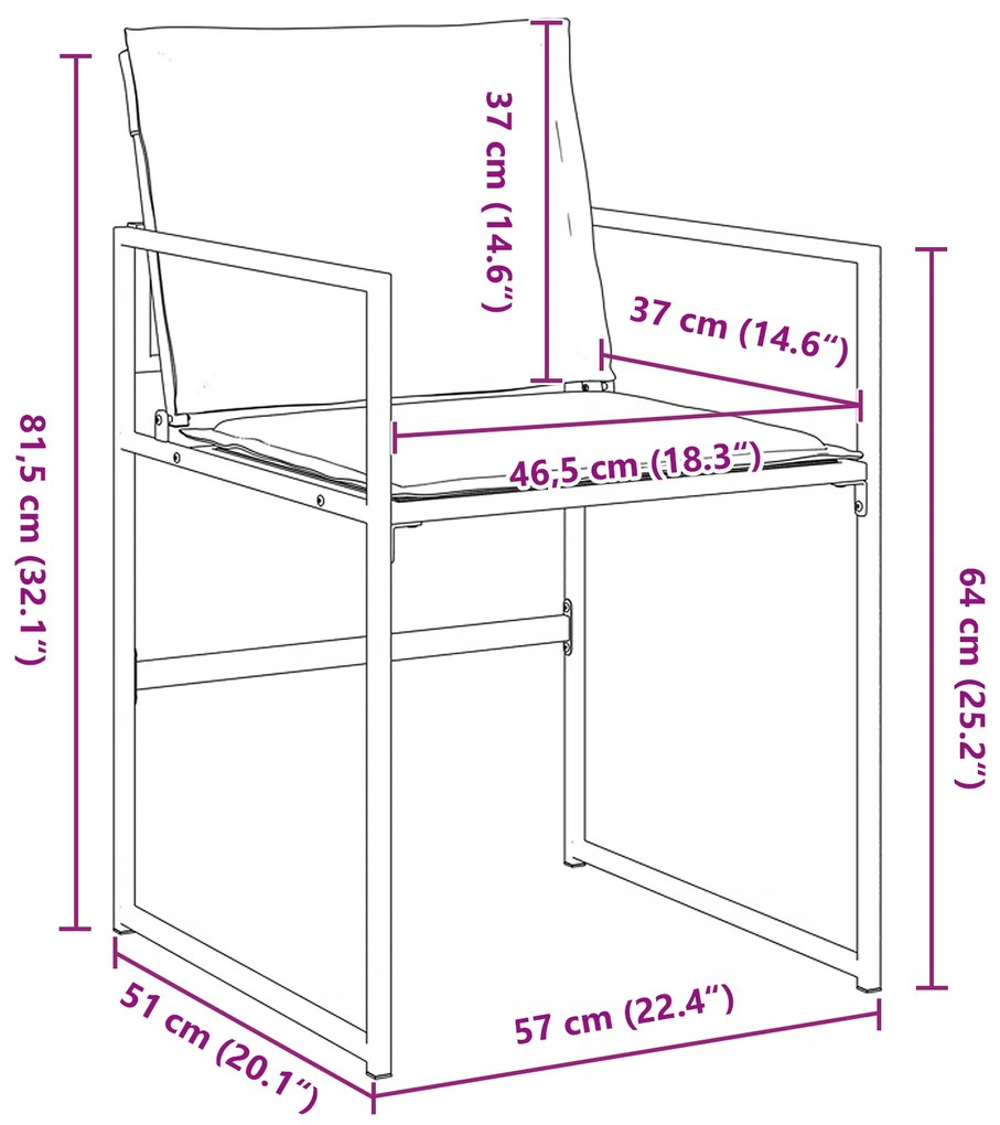 Conjunto de Jantar para Jardim de 5 Peças com Almofadas Textilene Bran