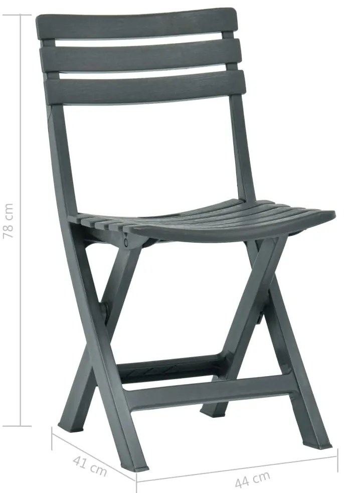Cadeiras de jardim dobráveis 2 pcs plástico verde