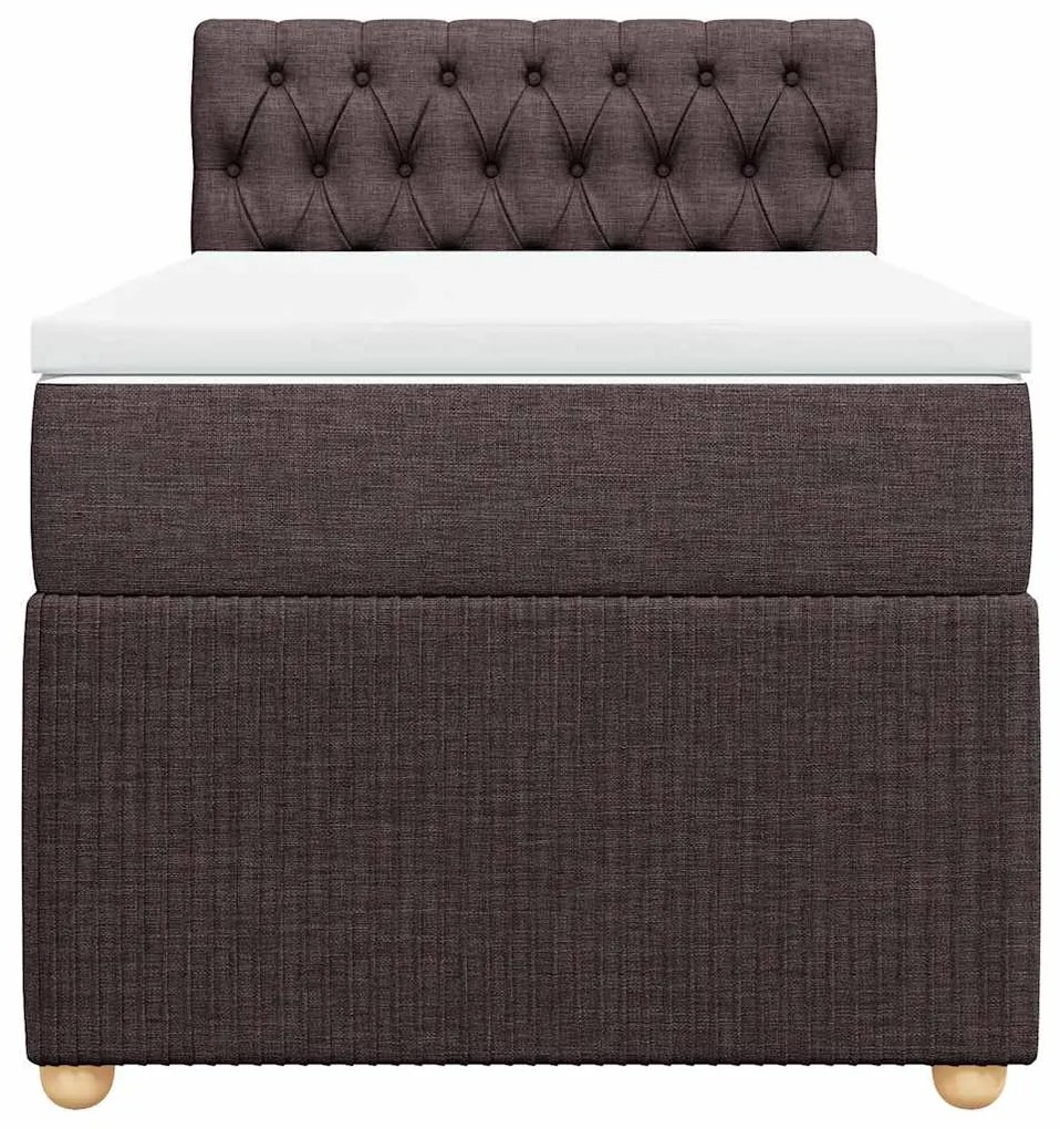 Cama com molas/colchão 90x190 cm tecido castanho-escuro