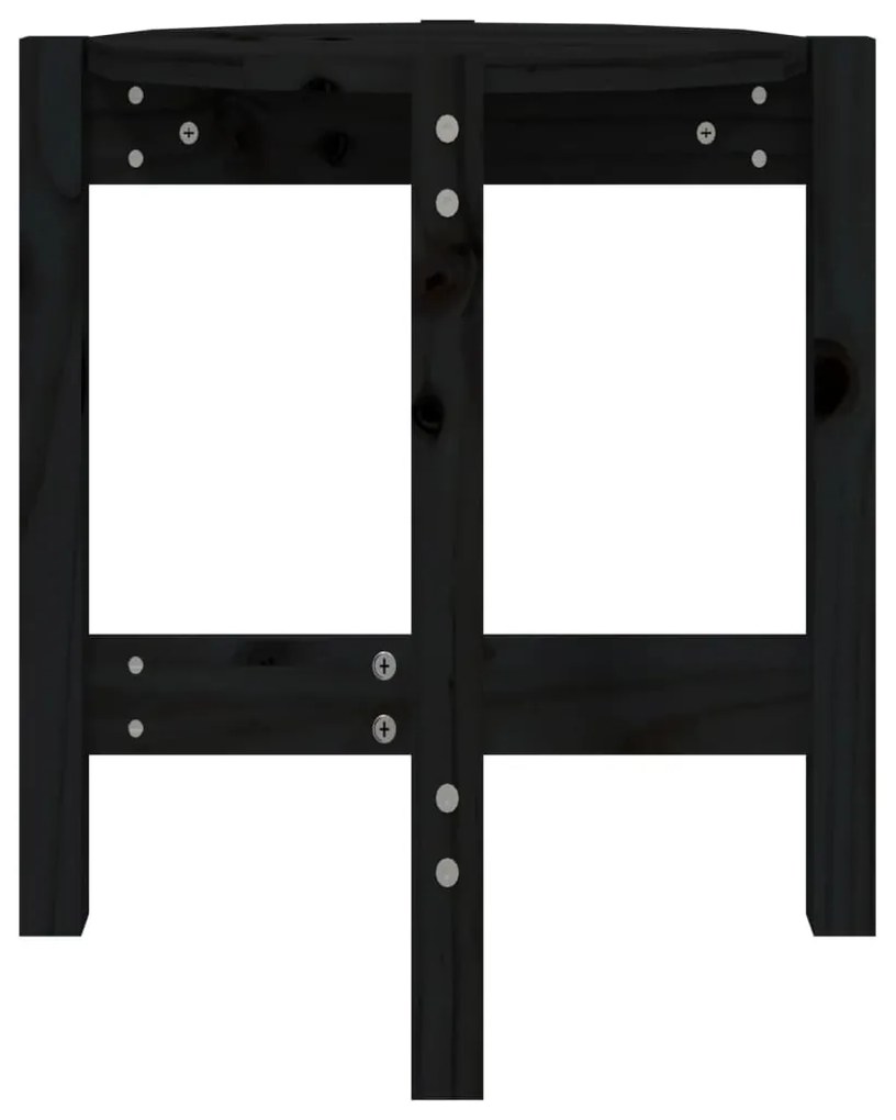 Mesa de centro Ø 42,5x45 cm madeira de pinho maciça preto