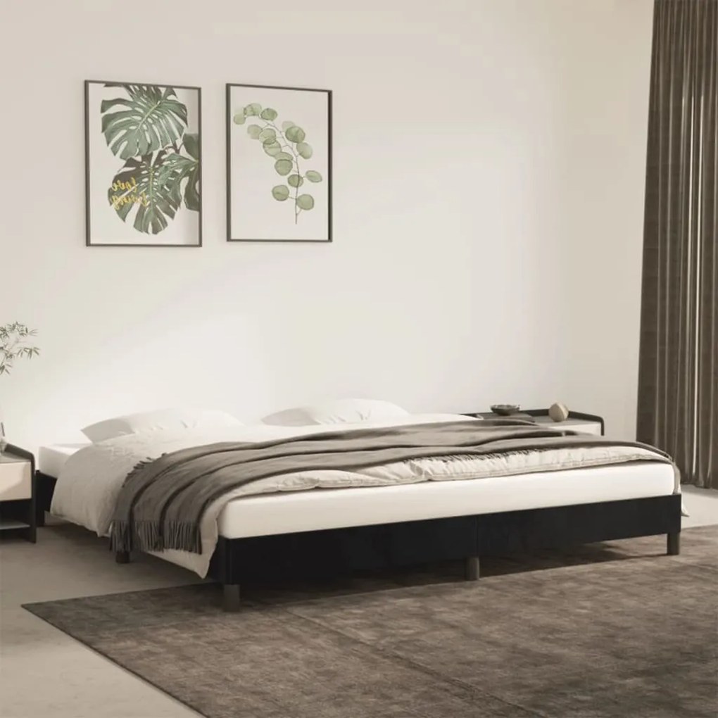 vidaXL Estrutura de cama sem colchão 200x200 cm veludo preto