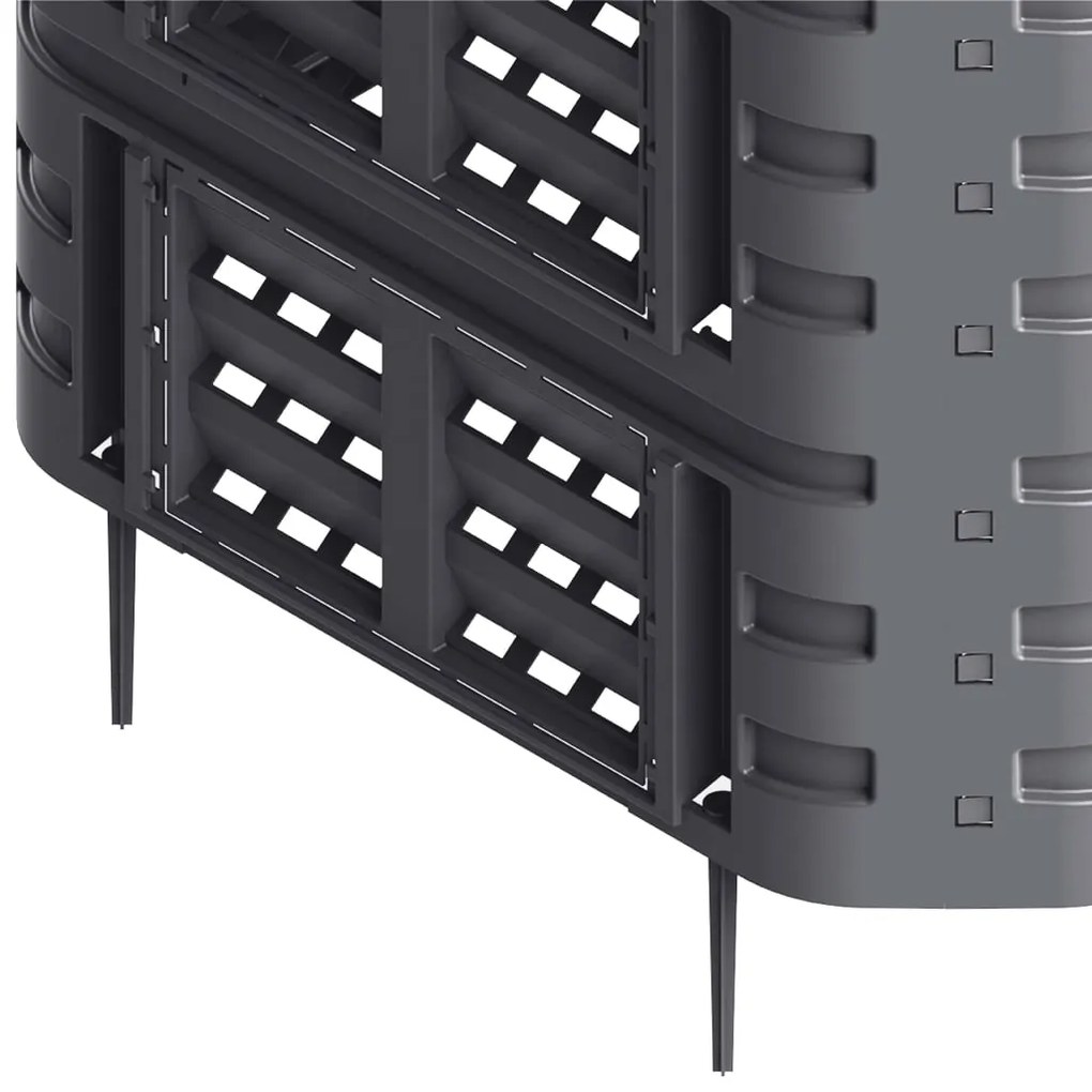 Caixote de compostagem para jardim 93,3x93,3x80 cm 480 L preto