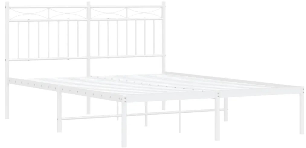 Estrutura de cama com cabeceira 140x190 cm metal branco