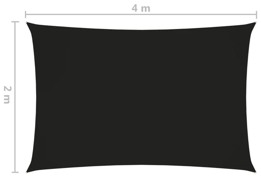 Para-sol estilo vela tecido oxford retangular 2x4 m preto