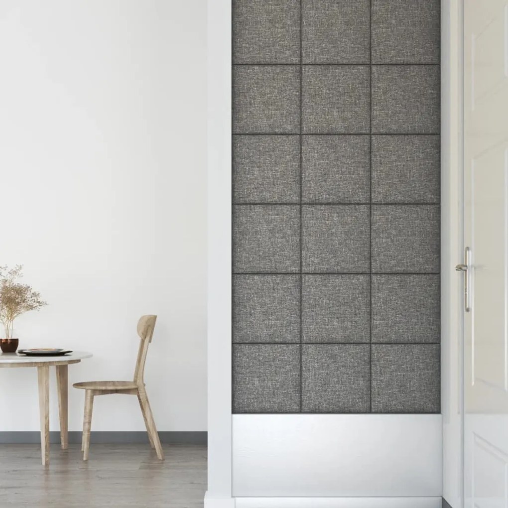 Painel de parede 12 pcs 30x30 cm tecido 1,08 m² cor cinza-claro