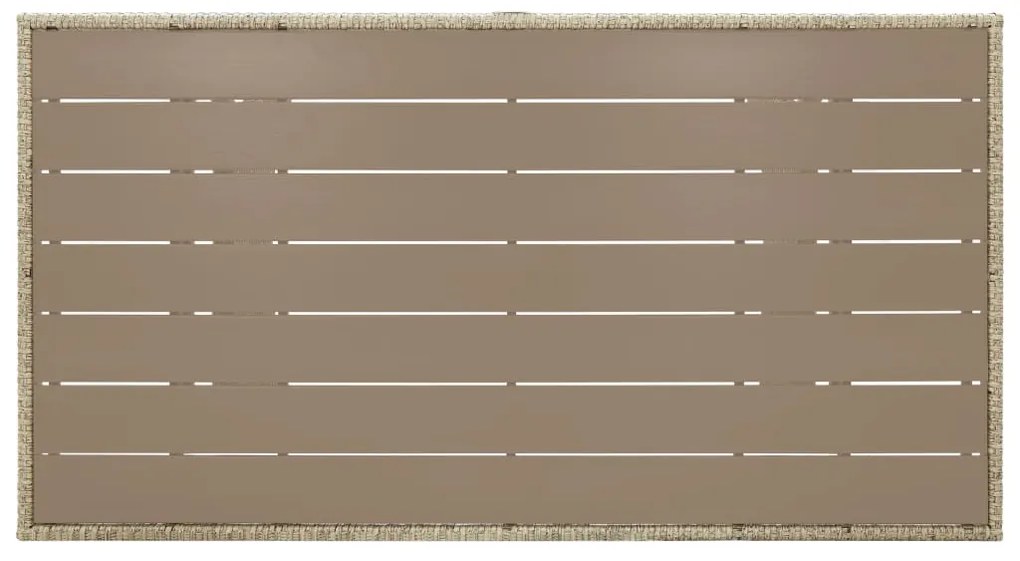 Mesa de jardim 120x70x66 cm vime PE cinzento