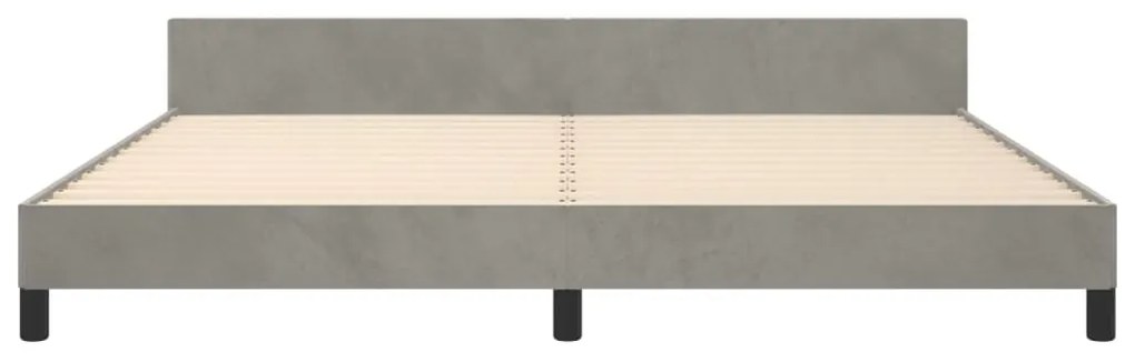 Estrutura de cama sem colchão 200x200 cm veludo cinzento-claro