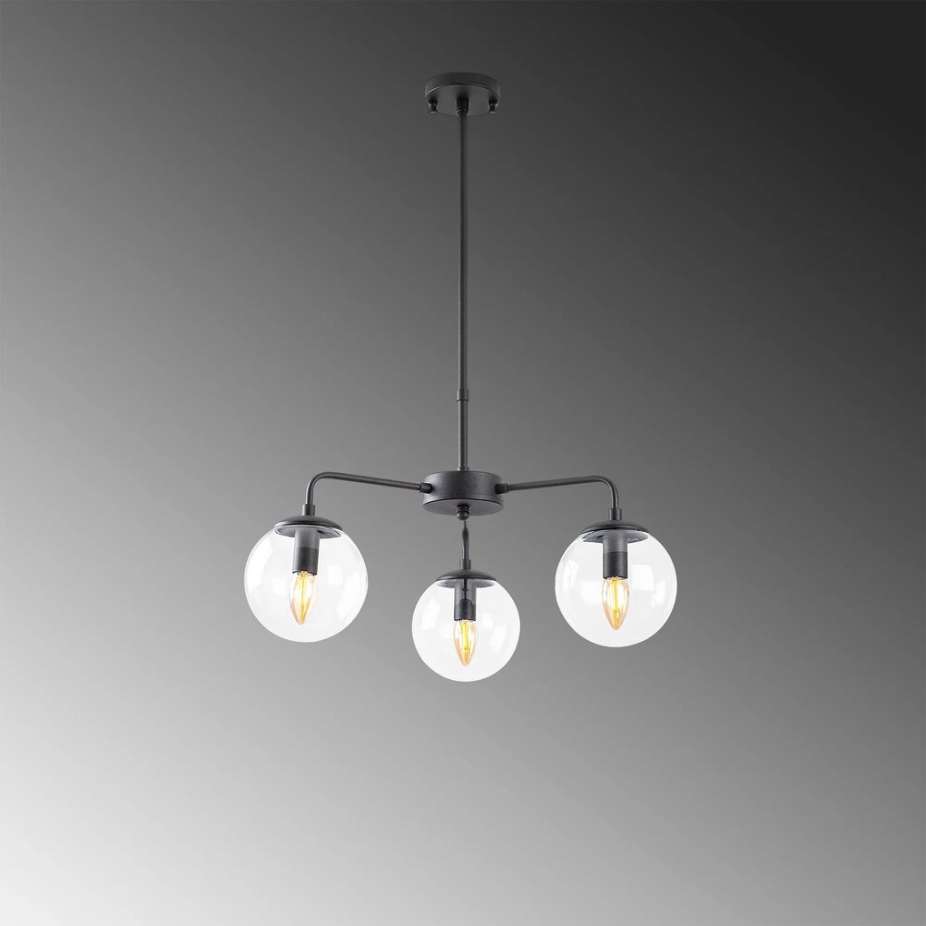 Candeeiro de Teto Chandelier Viran – Preto – 56 x 56 x 43 cm