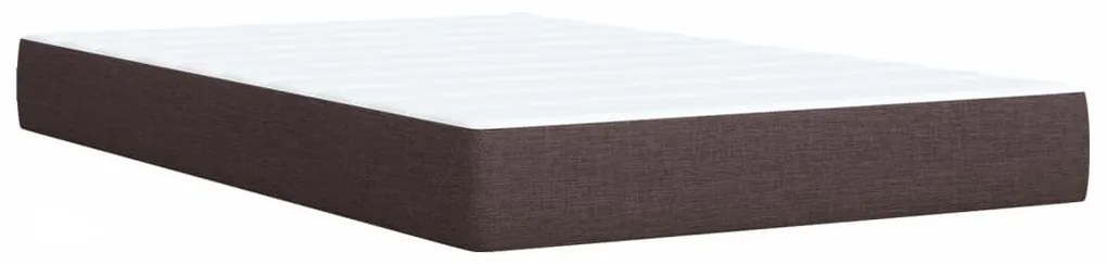 Cama boxspring com colchão 120x190 cm tecido castanho-escuro