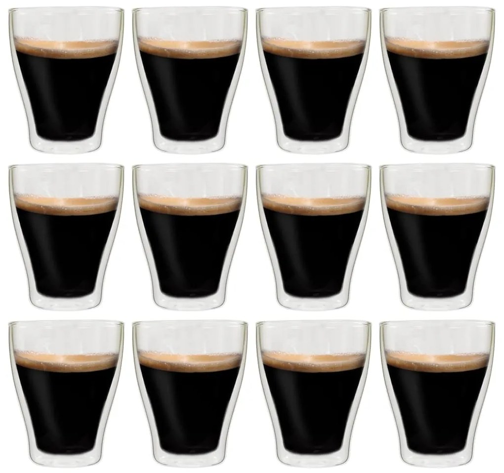 50838 vidaXL Copos para latte macchiato de parede dupla 12 pcs 370 ml