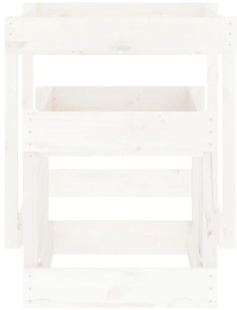 Mesas de areia 2 pcs madeira de pinho maciça branco