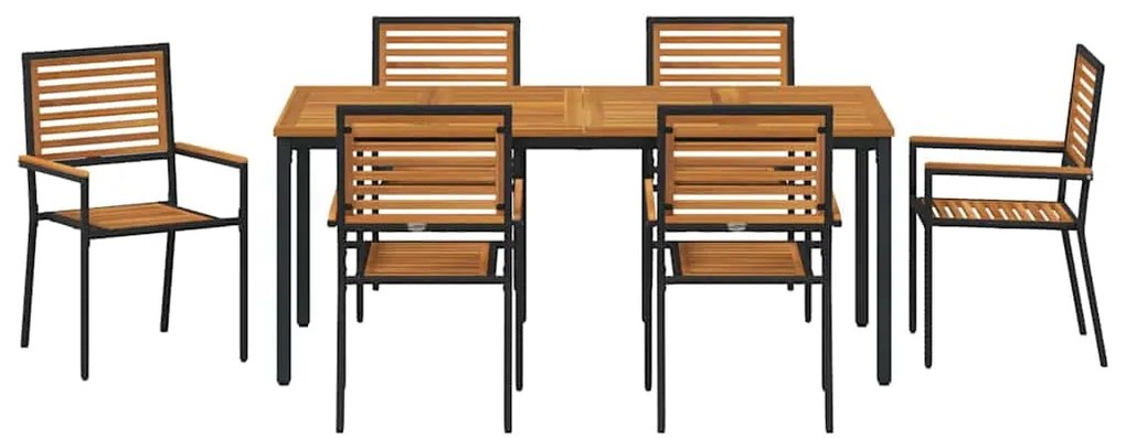 Conjunto de Jantar de Jardim de 7 Peças vidaXL em Rattan Sintético Pre