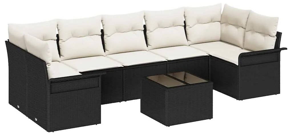Conjunto de Sofá de Jardim de 8 Peças com Almofadas em Rattan Sintétic