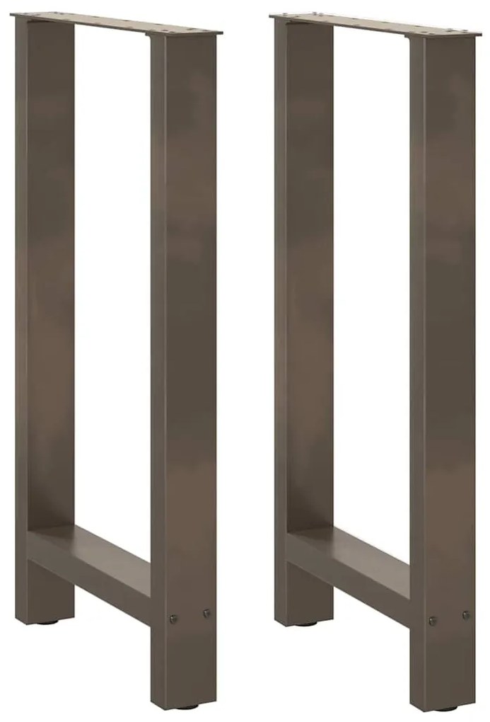 vidaXL Pés de mesa de bar em aço natural, 2 peças, 40x(90-91) cm, aço