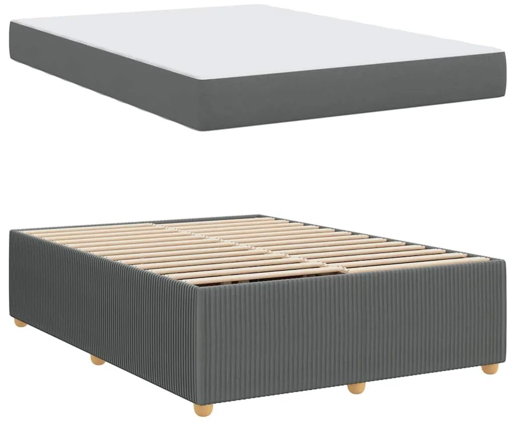 Estrutura da Cama Outros Cinzento escuro 160 x 200 cm tecido