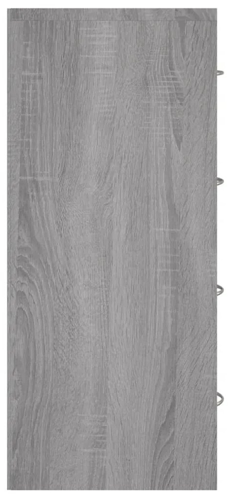 Aparador com 4 gavetas 60x30,5x71 cm cinzento sonoma