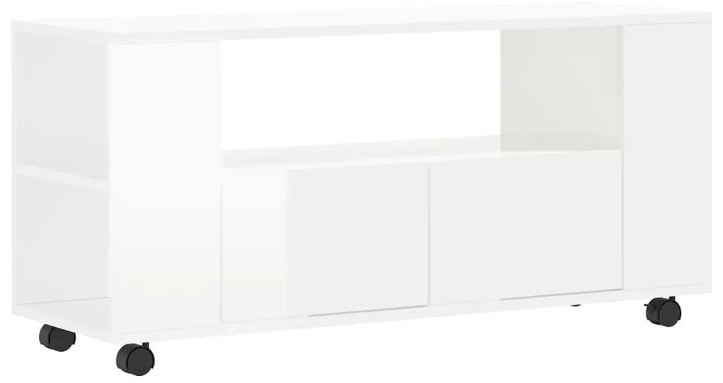 Móvel de TV 102x34,5x43 cm derivados madeira branco brilhante