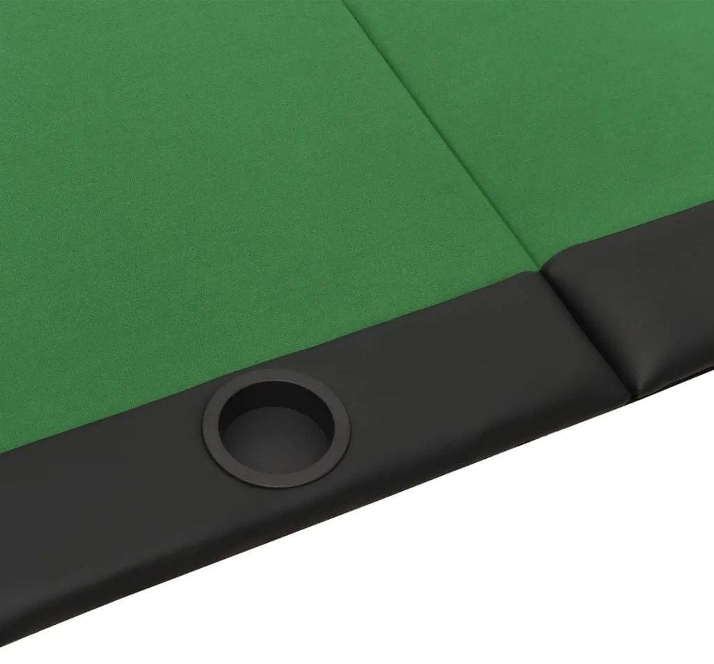 Mesa tabuleiro póquer dobrável 10 jogadores 208x106x3cm verde