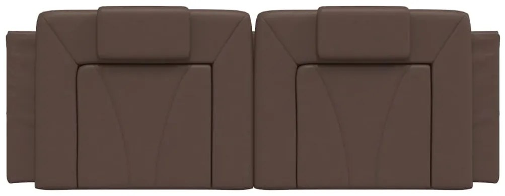 Almofadão de cabeceira 120 cm couro artificial castanho