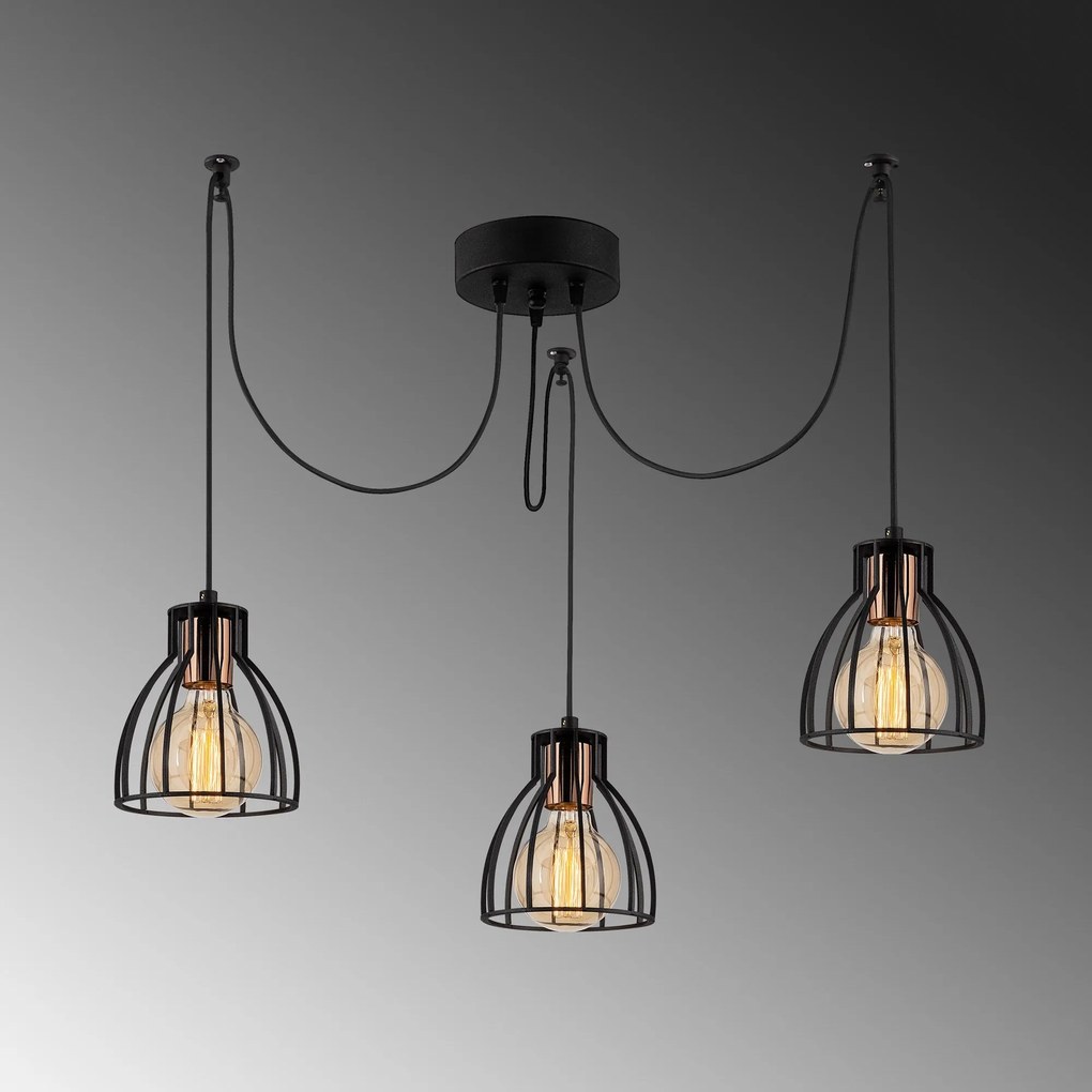 Candeeiro de Teto Kemah – Preto – Diâmetro 105 cm, Altura 106 cm