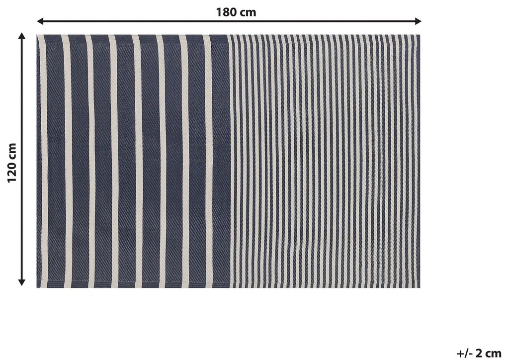 Tapete de exterior azul escuro 120 x 180 cm HALDIA Beliani