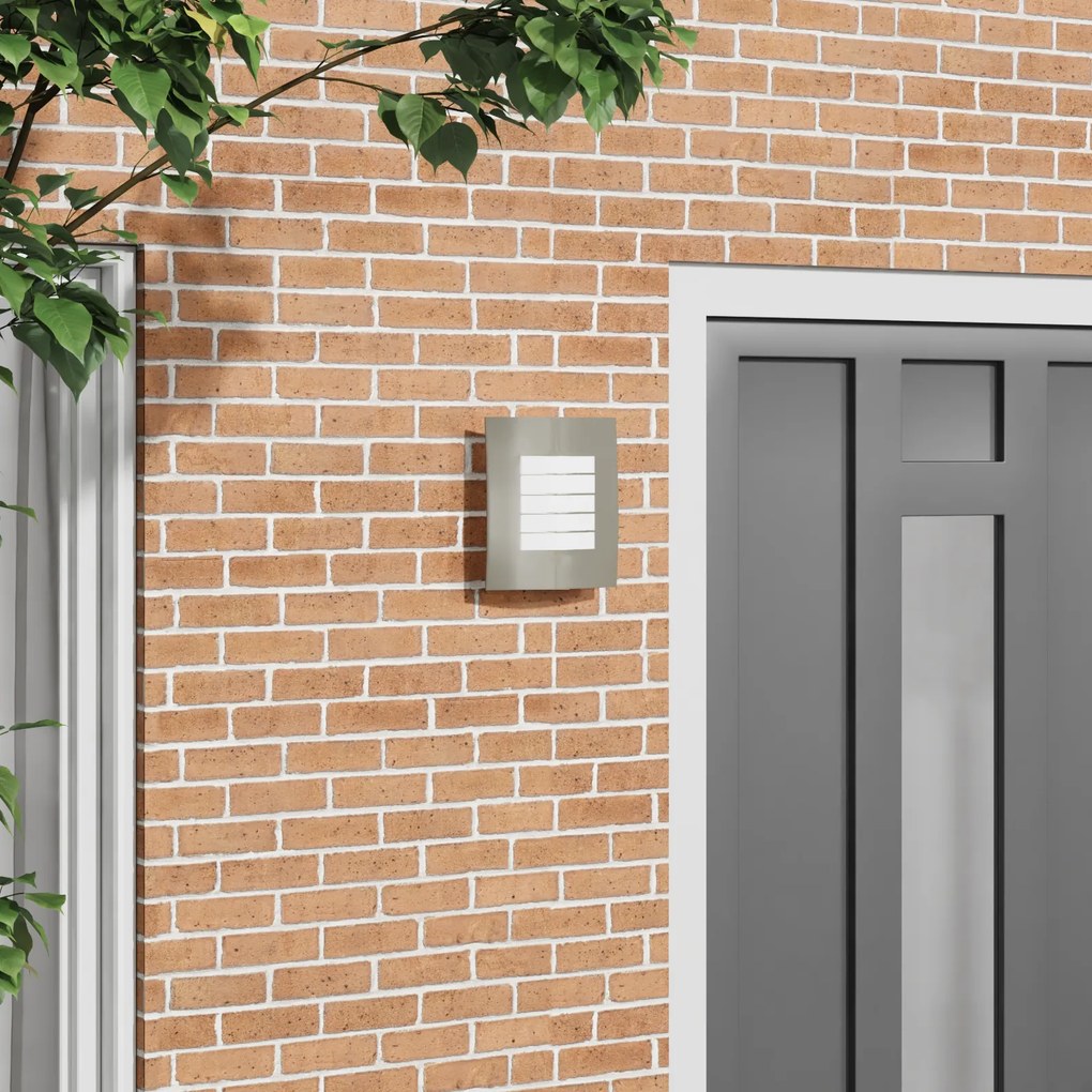 vidaXL Luz de Parede Exterior 2 pcs Prata Aço Inoxidável IP44