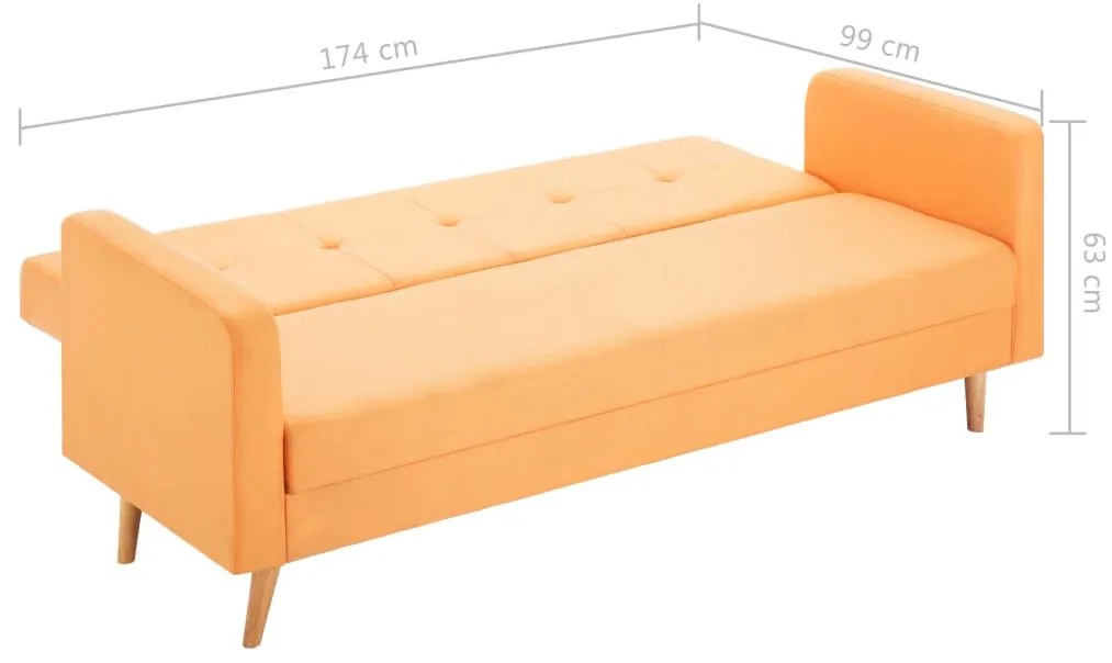 Sofá em tecido laranja