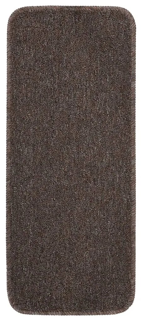 Tapetes antiderrapantes retang. escadas 15pcs 60x25 cm castanho