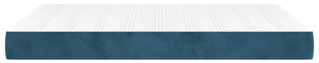 Colchão de molas ensacadas 140x220x20 cm veludo azul-escuro