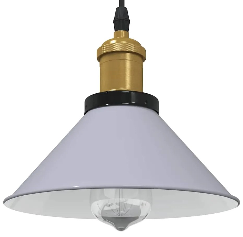 vidaXL Candeeiro suspenso regulável altura E27 cinza brilhante Ø22cm