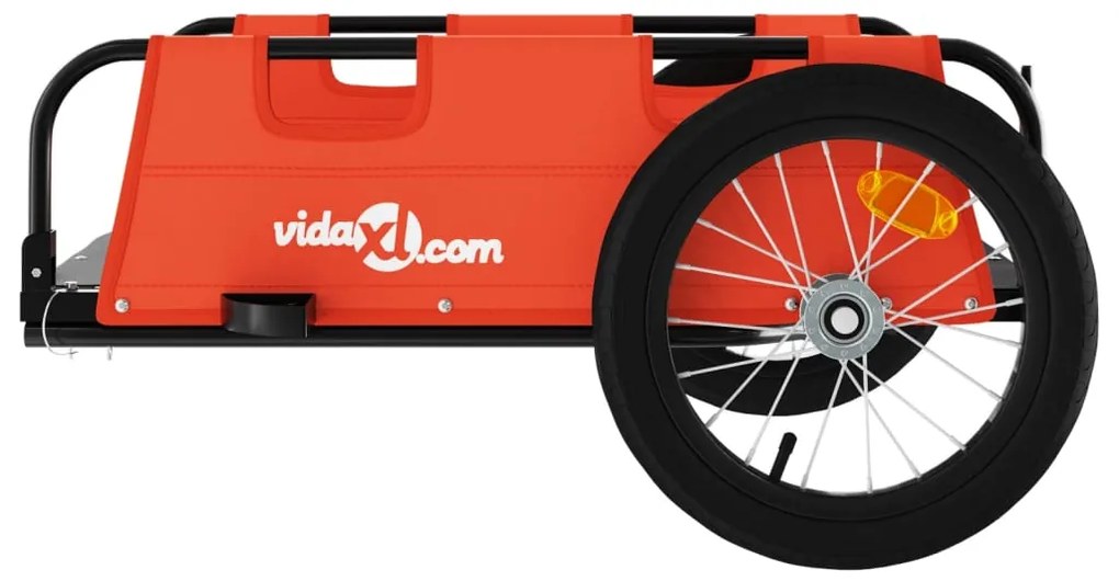 Reboque de bicicleta tecido oxford/ferro laranja