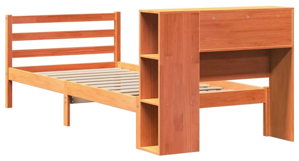 Cama com estante sem colchão 75x190 cm madeira maciça