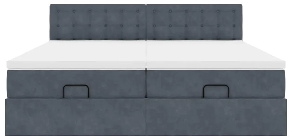 Estrutura cama otomana colchões 180x200 cm cinzento escuro