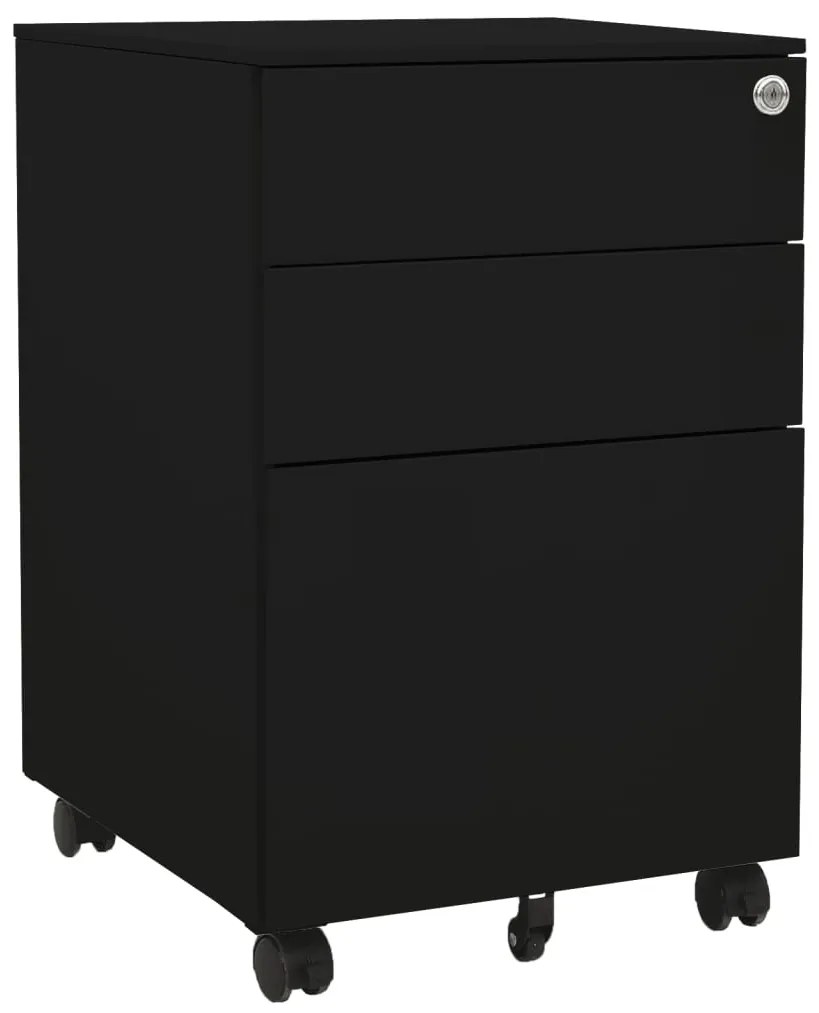 vidaXL Arquivador móvel aço 39x45x60 cm preto