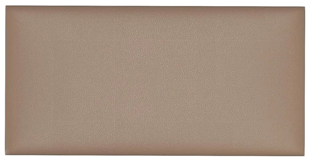 Painel parede 12pcs 30x15cm couro artificial 0,54 m² cappuccino