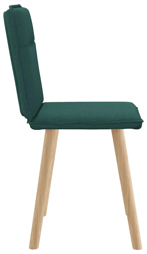 Cadeiras de jantar 2 pcs tecido verde-escuro