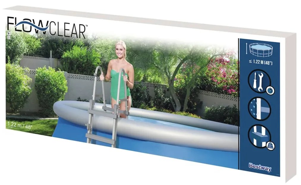 Bestway Escada de segurança Flowclear com 4 degraus 122 cm